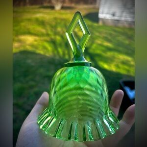 Fenton Green Glass Bell - Home Art Decorative Accent